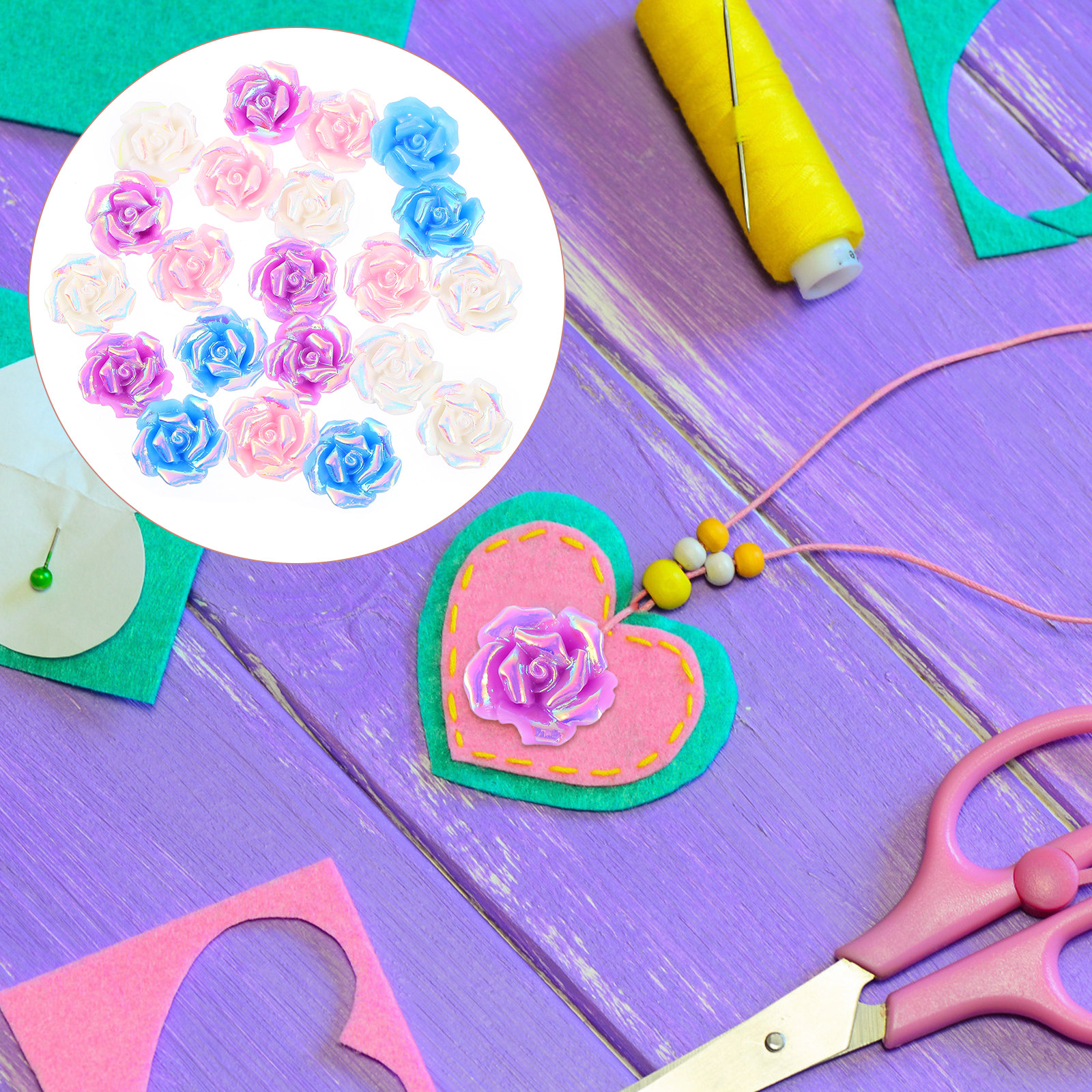 Resin Craft Supplies - 20Pcs Rose Flower Phone Case Accessories